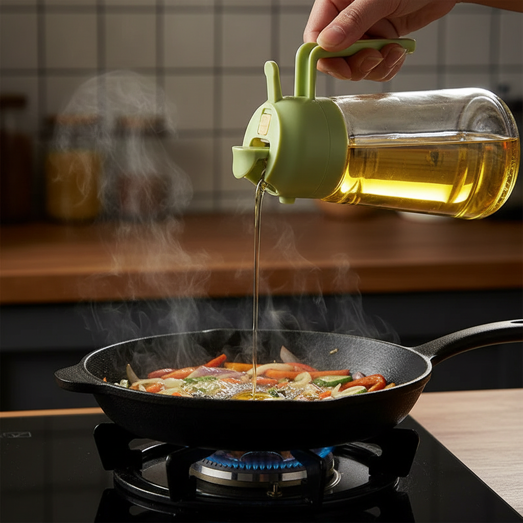Oil Dispenser - Pan Action Shot